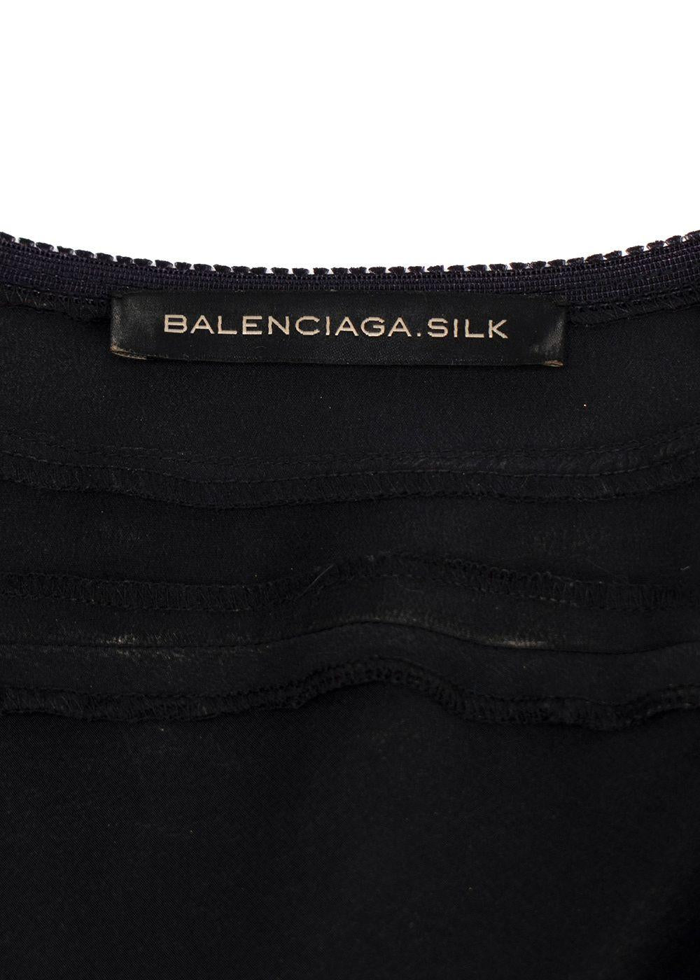 Balenciaga Silk Black Button Blouse
