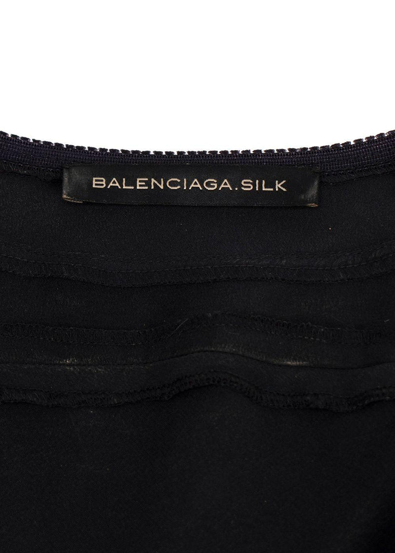 Balenciaga Silk Black Button Blouse