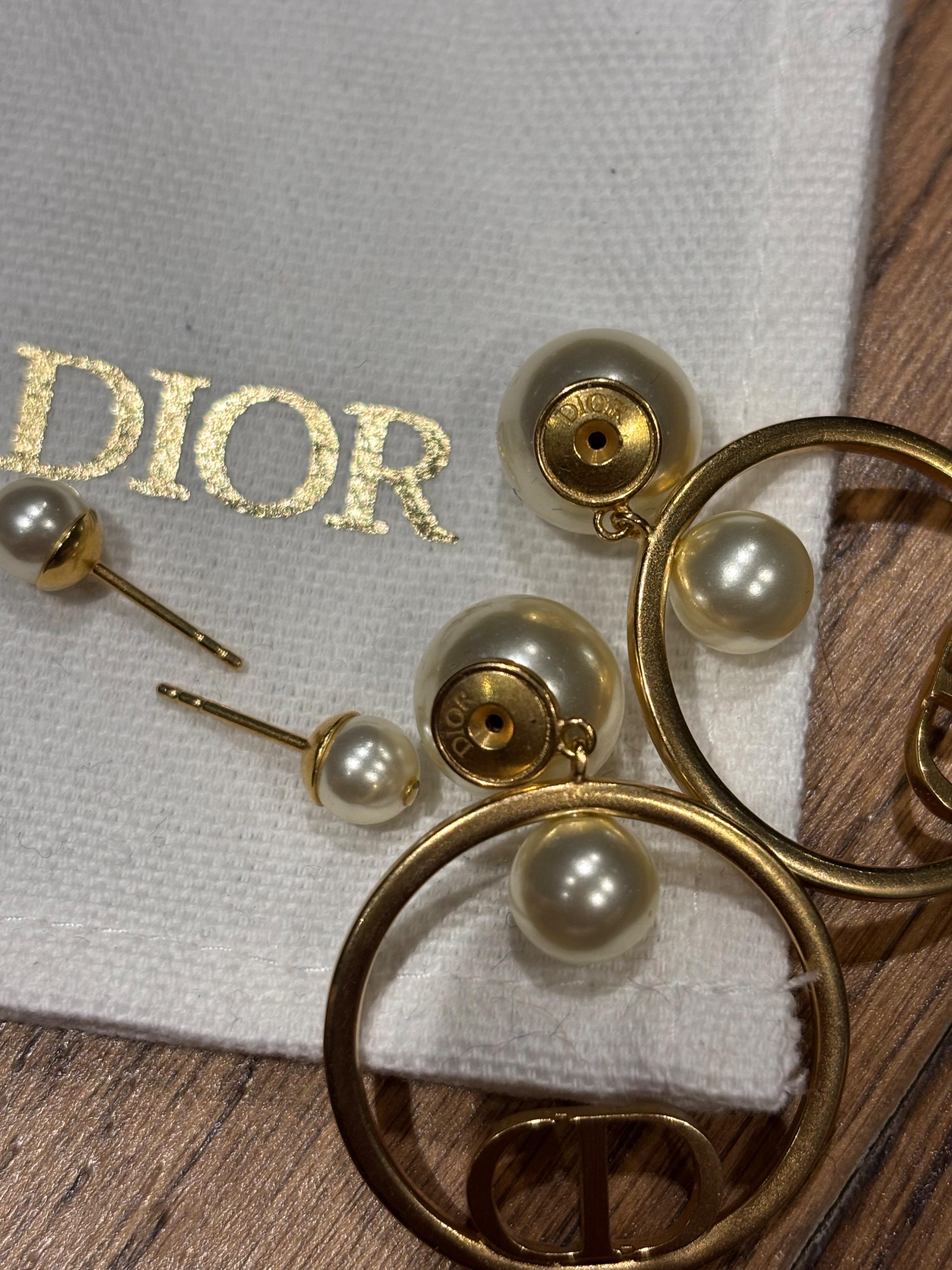 Dior Faux Pearl Drop Earrings