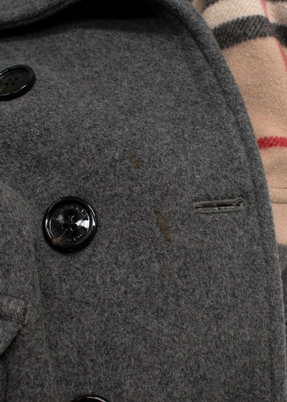 Burberry Grey Wool Double Breated Jacket/coat