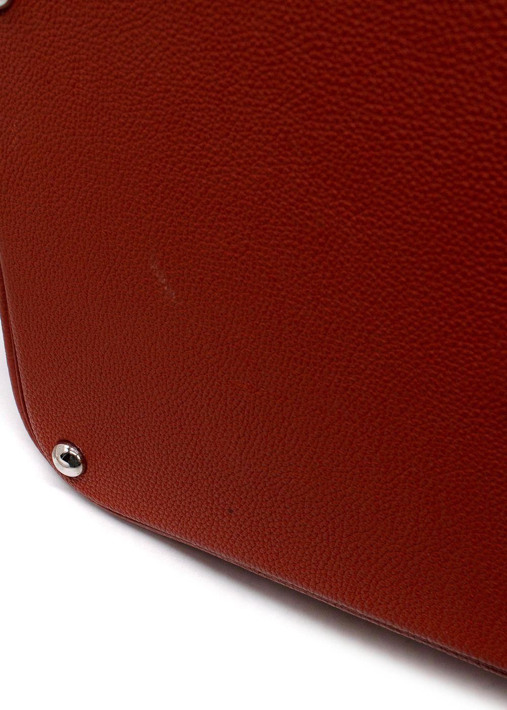 Hermes  Bolide 45in Brique Togo Leather  with Palladium Hardware