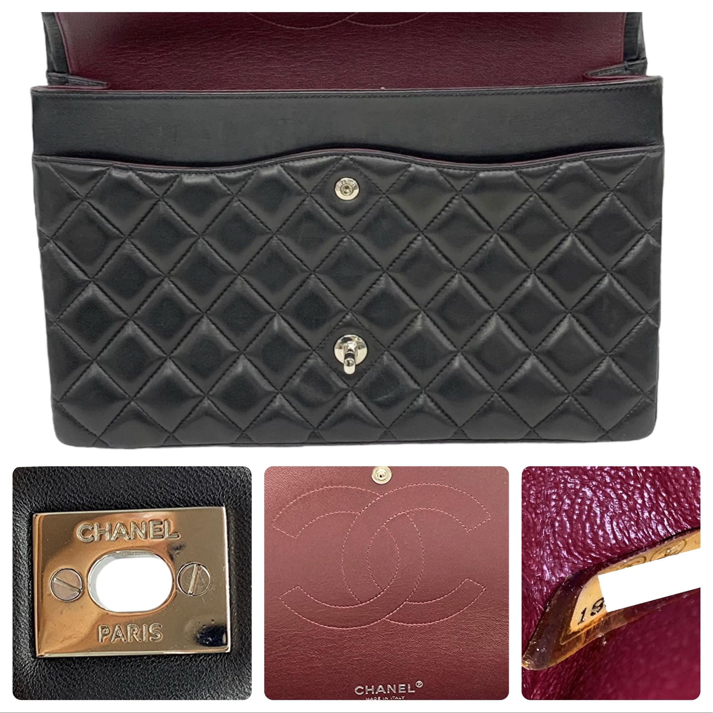 Chanel Black Lambskin Maxi Double Flap Bag