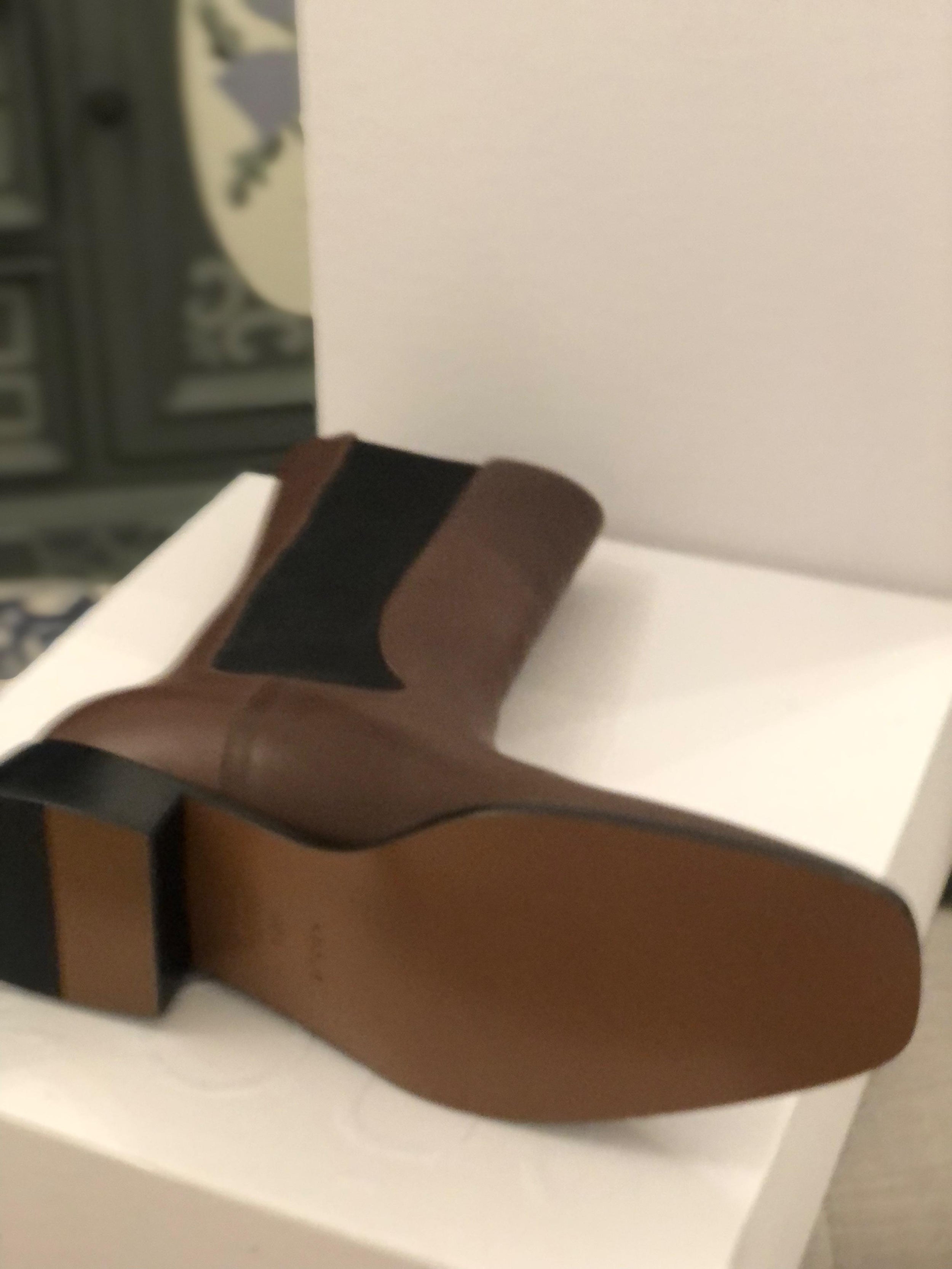 Neous Brown Leather Mid-Length Chelsea Boots