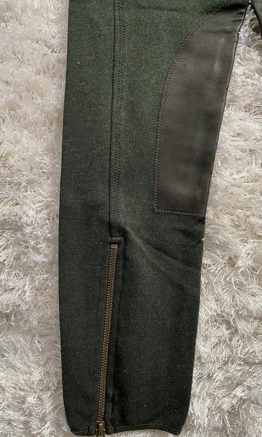 McQ Khaki Leather trimmed Leggings