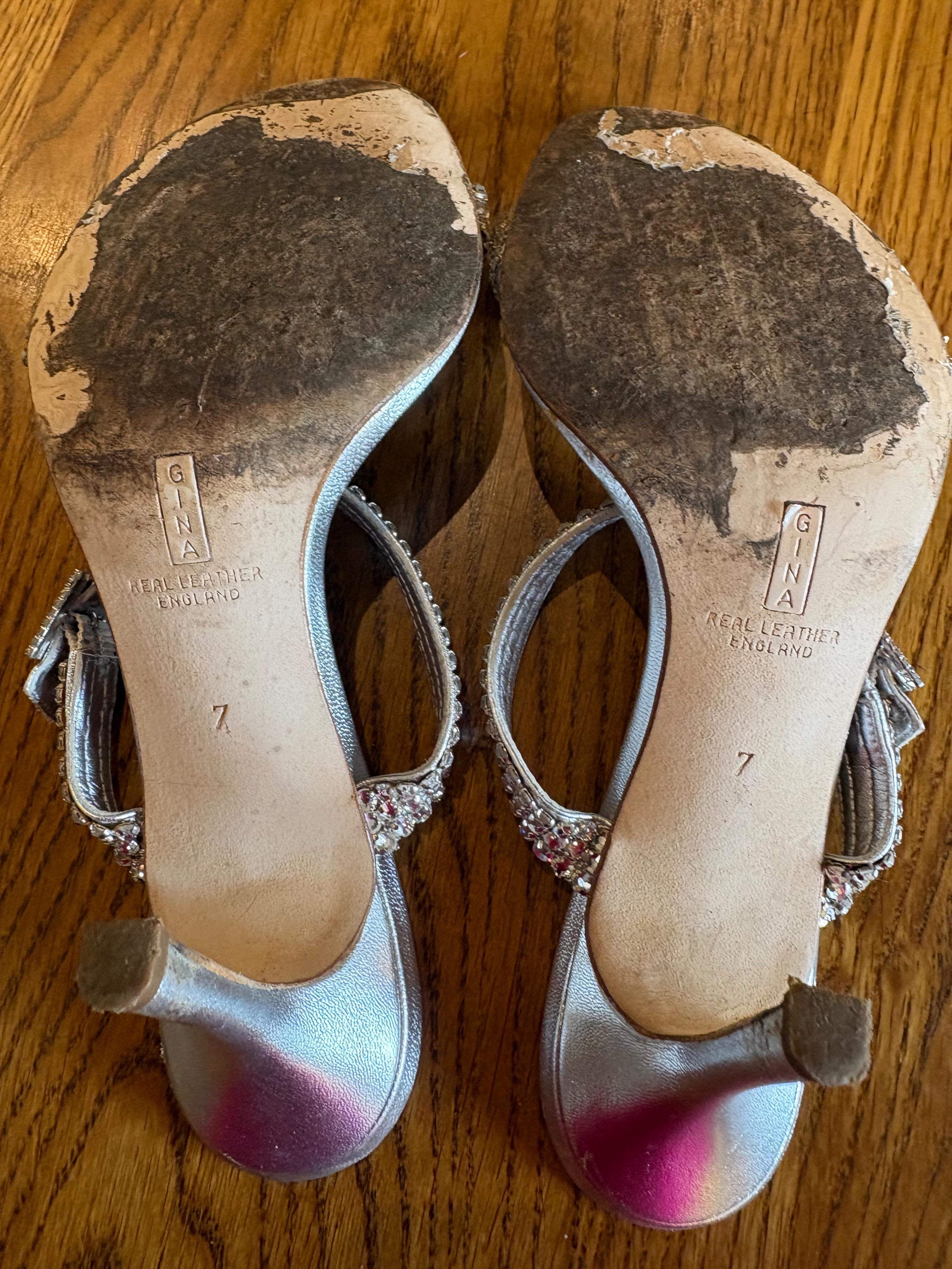 Gina Embellished Silver Sandals