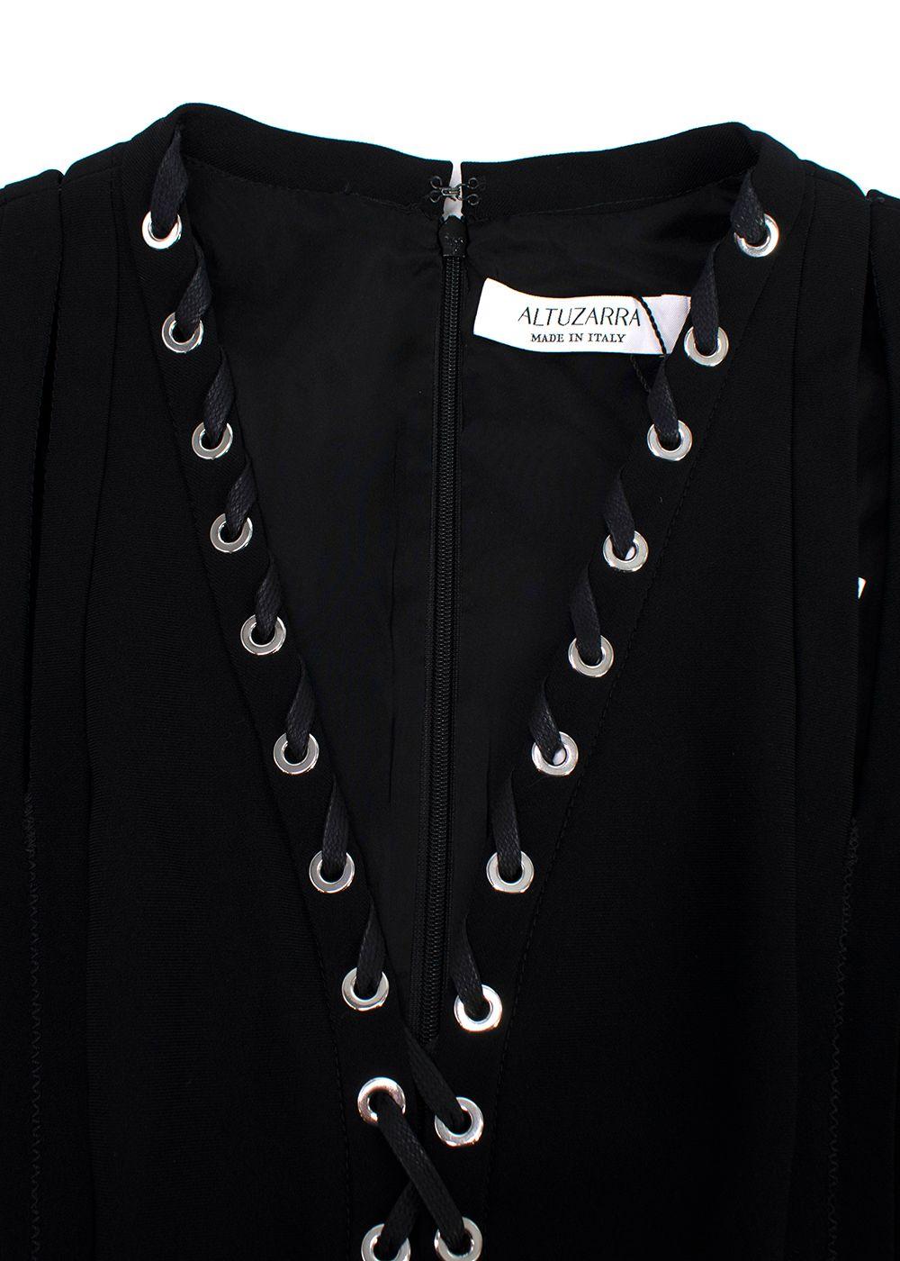 Altuzarra Topi Lace-Up Detail Peplum Dress