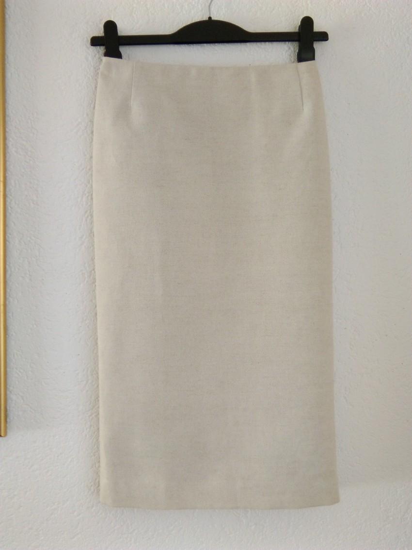 Prada linen and cotton-blend pencil skirt