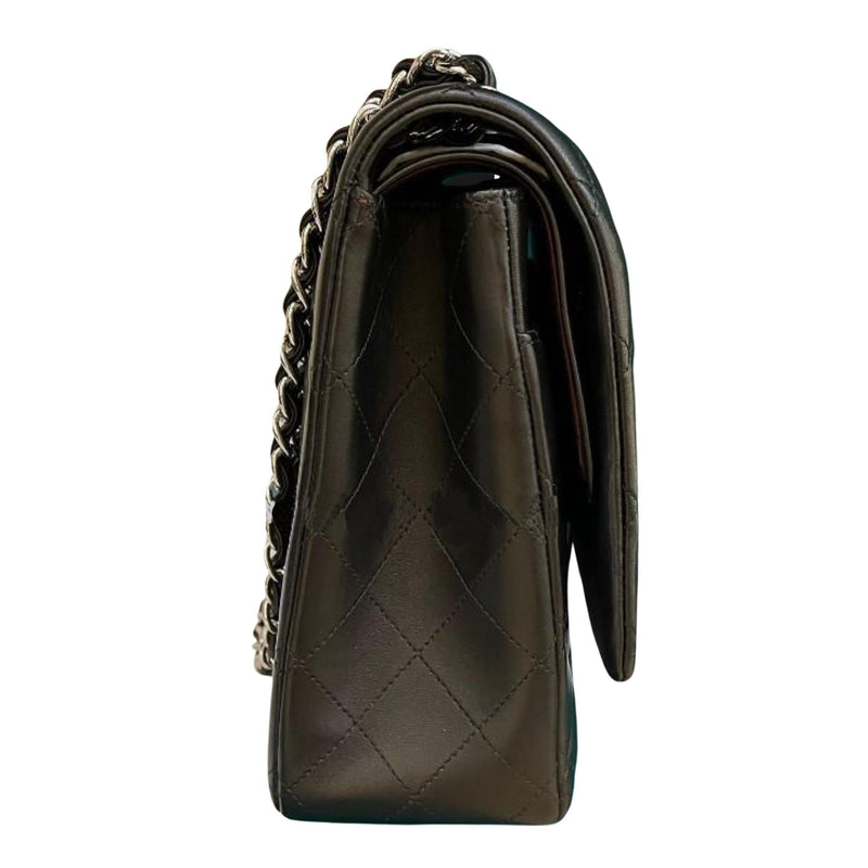 Black Lambskin Maxi Double Flap