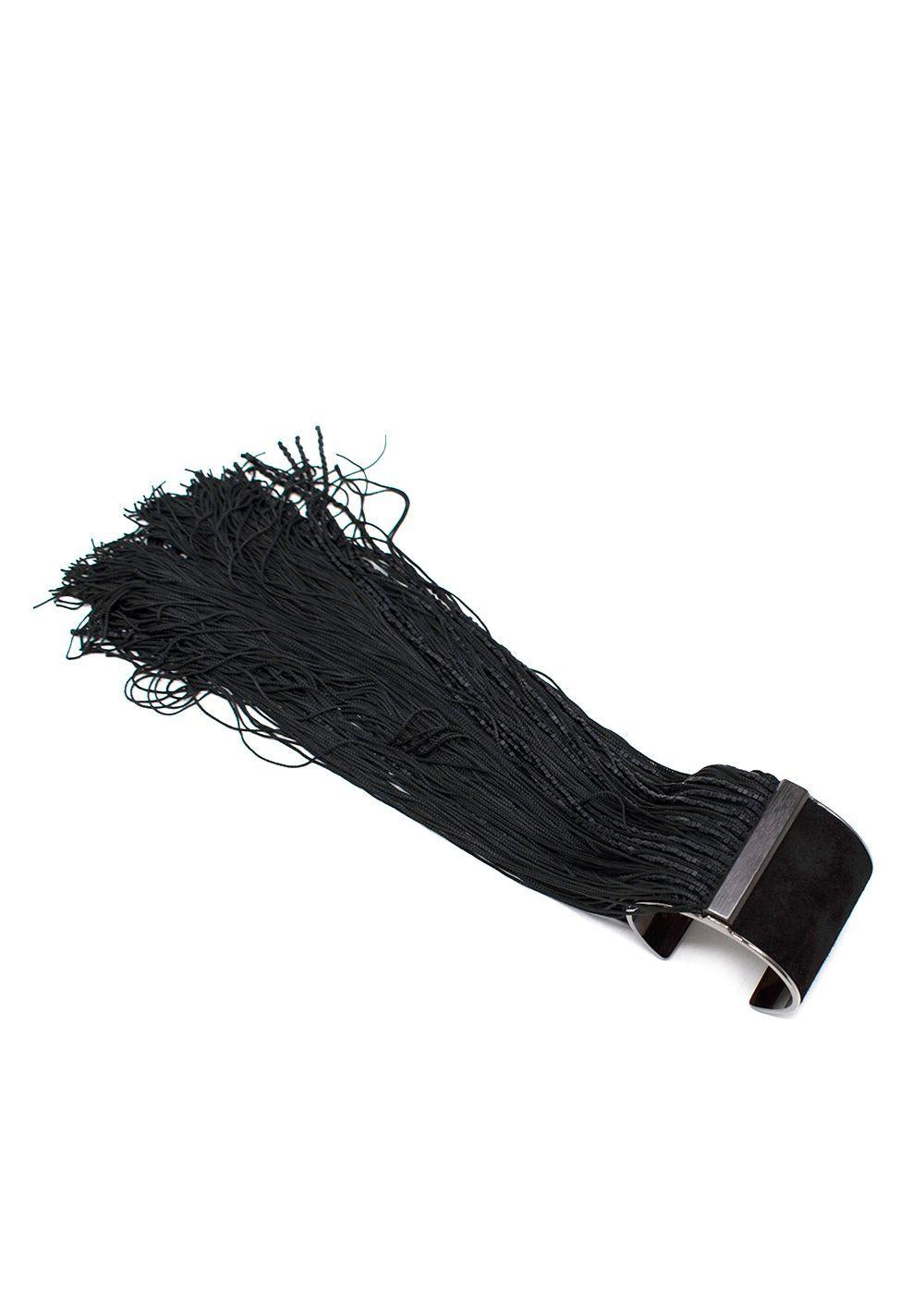 Tom Ford Black Suede Tassel Cuff Bracelet
