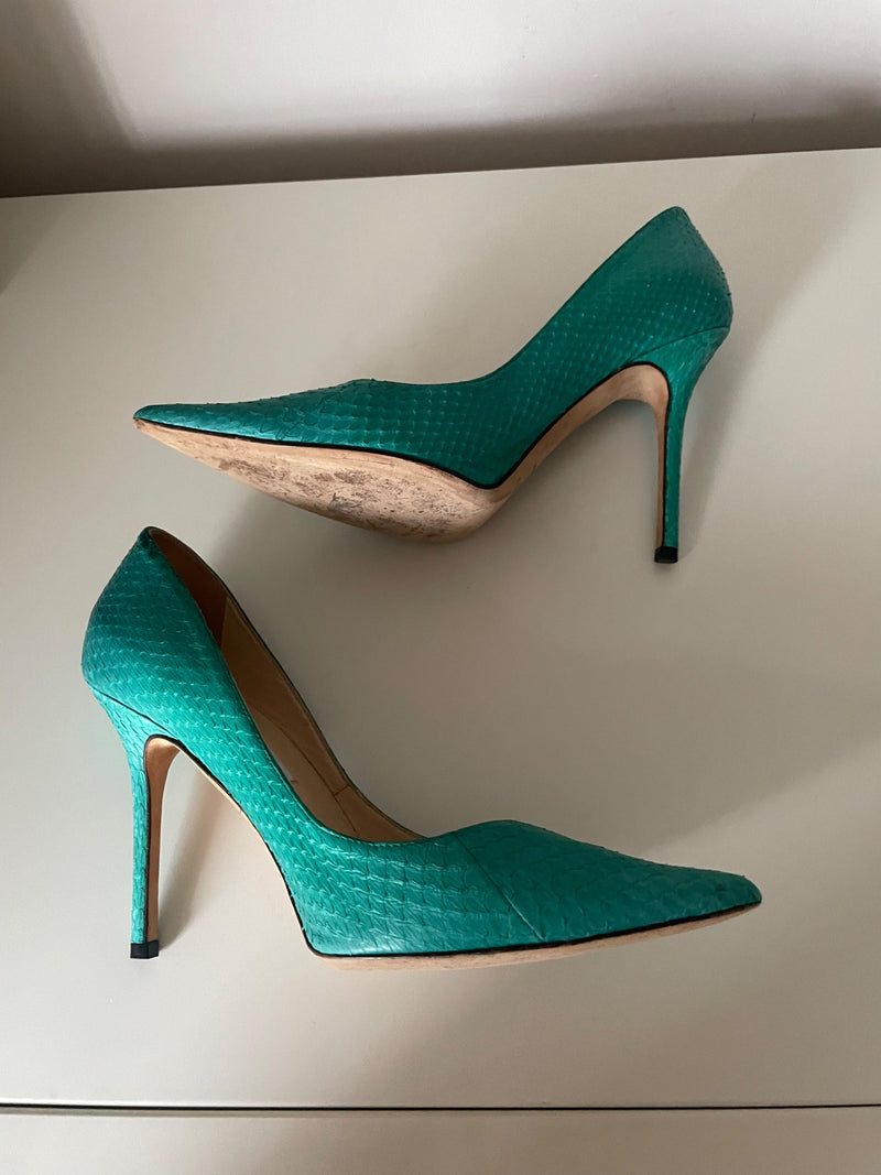 Jimmy Choo Anouk Jade Python Heels