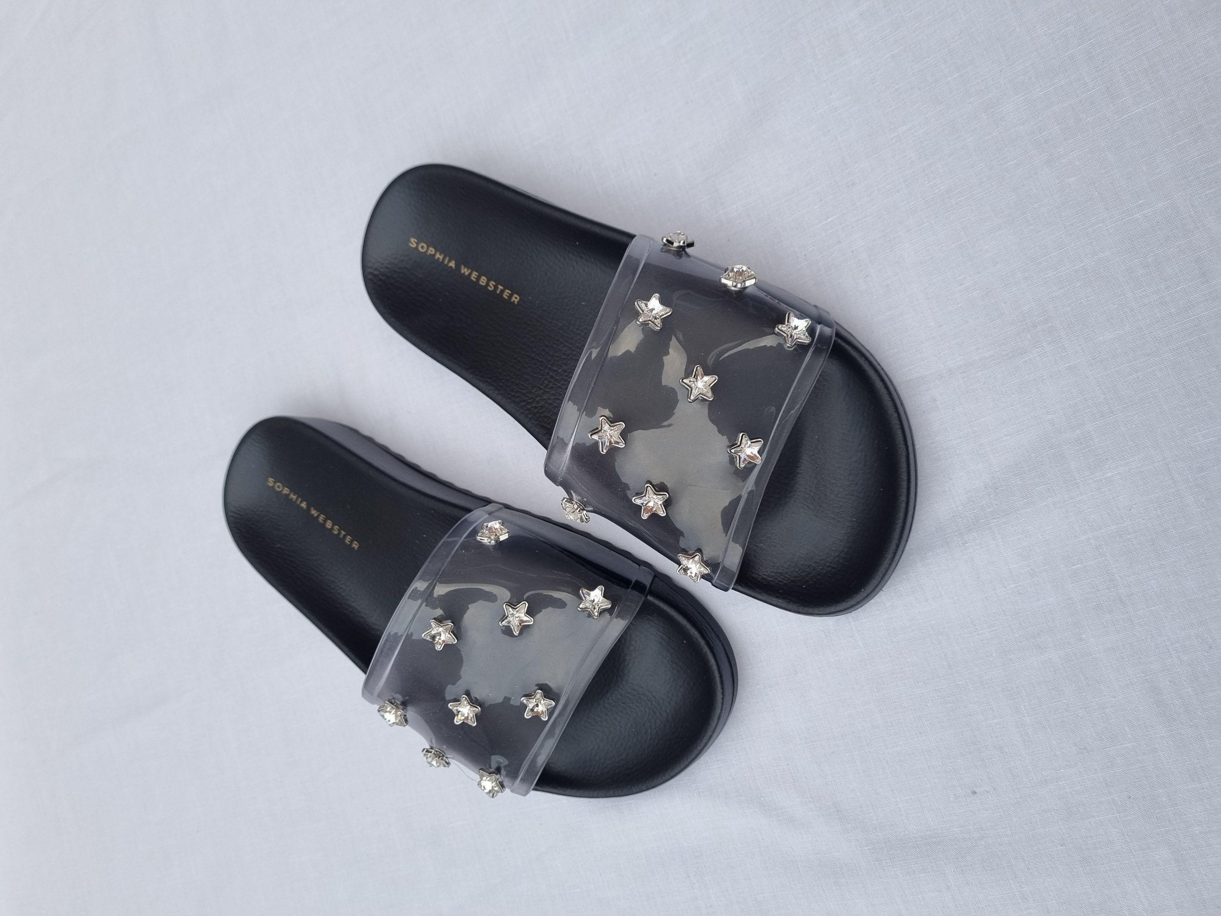 Dina Gem Embellished PVC Sliders