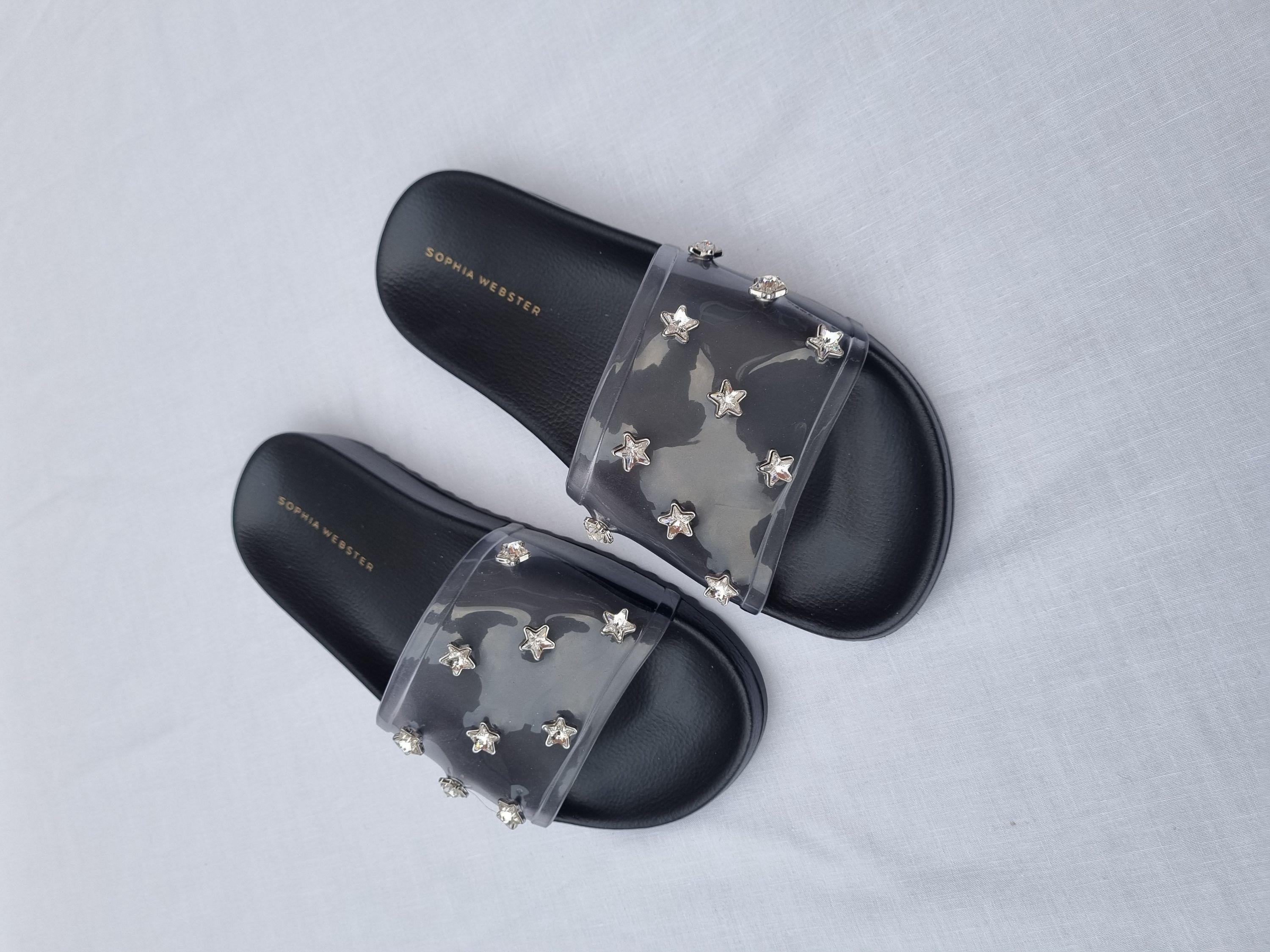 Dina Gem Embellished PVC Sliders