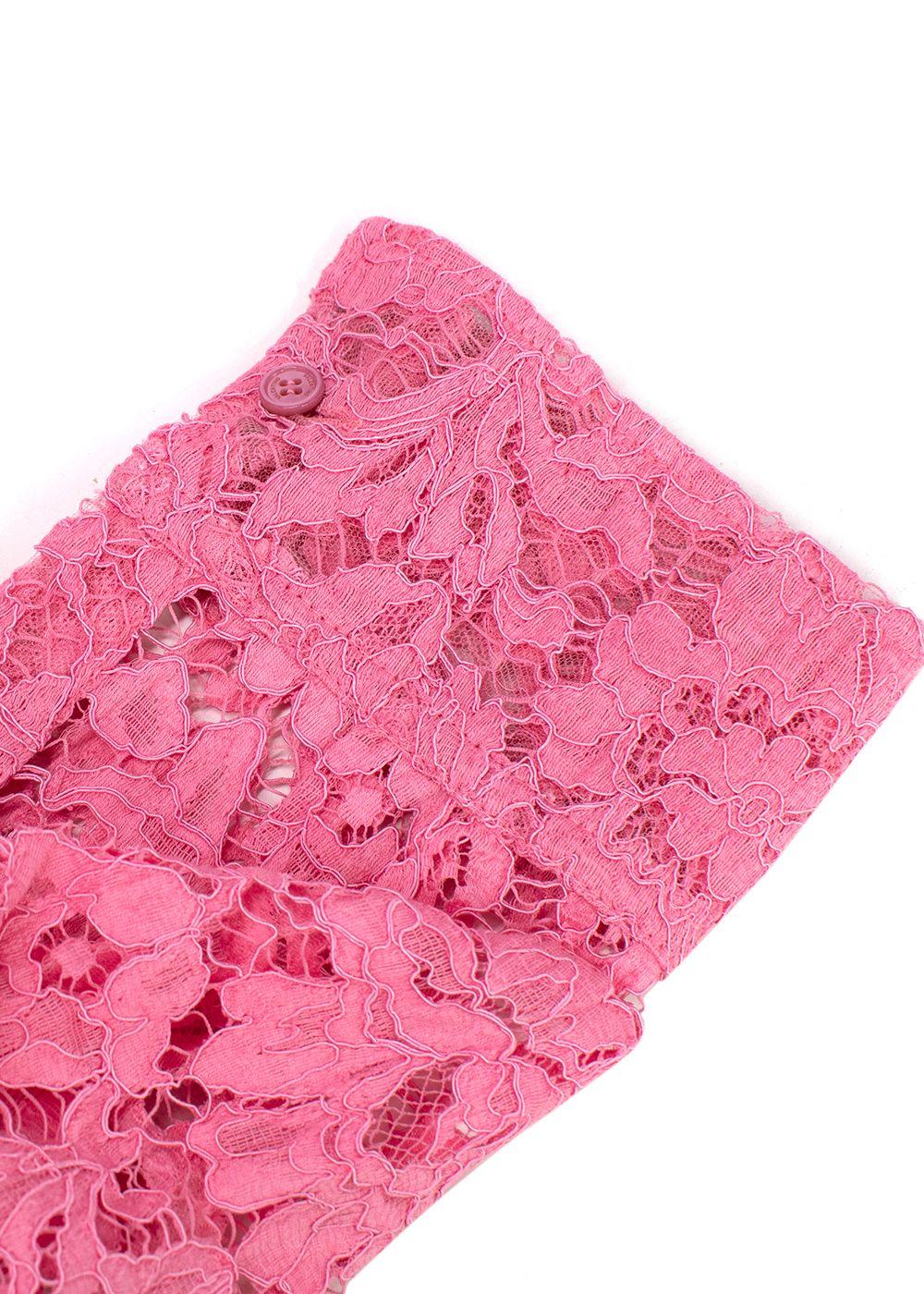 Valentino Bubblegum Pink Floral Lace Shirt