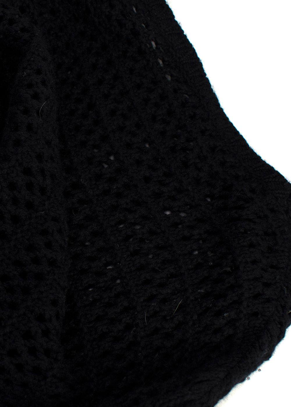 Jil Sander Black Cashmere Open Knit Longline Jumper