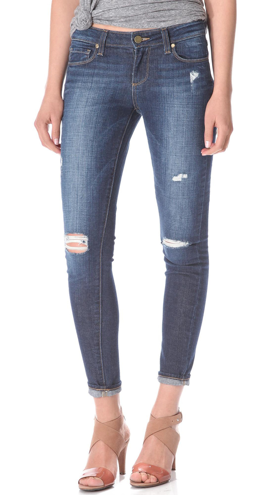 Paige Verdugo Ultra Skinny Blue Distressed Jeans