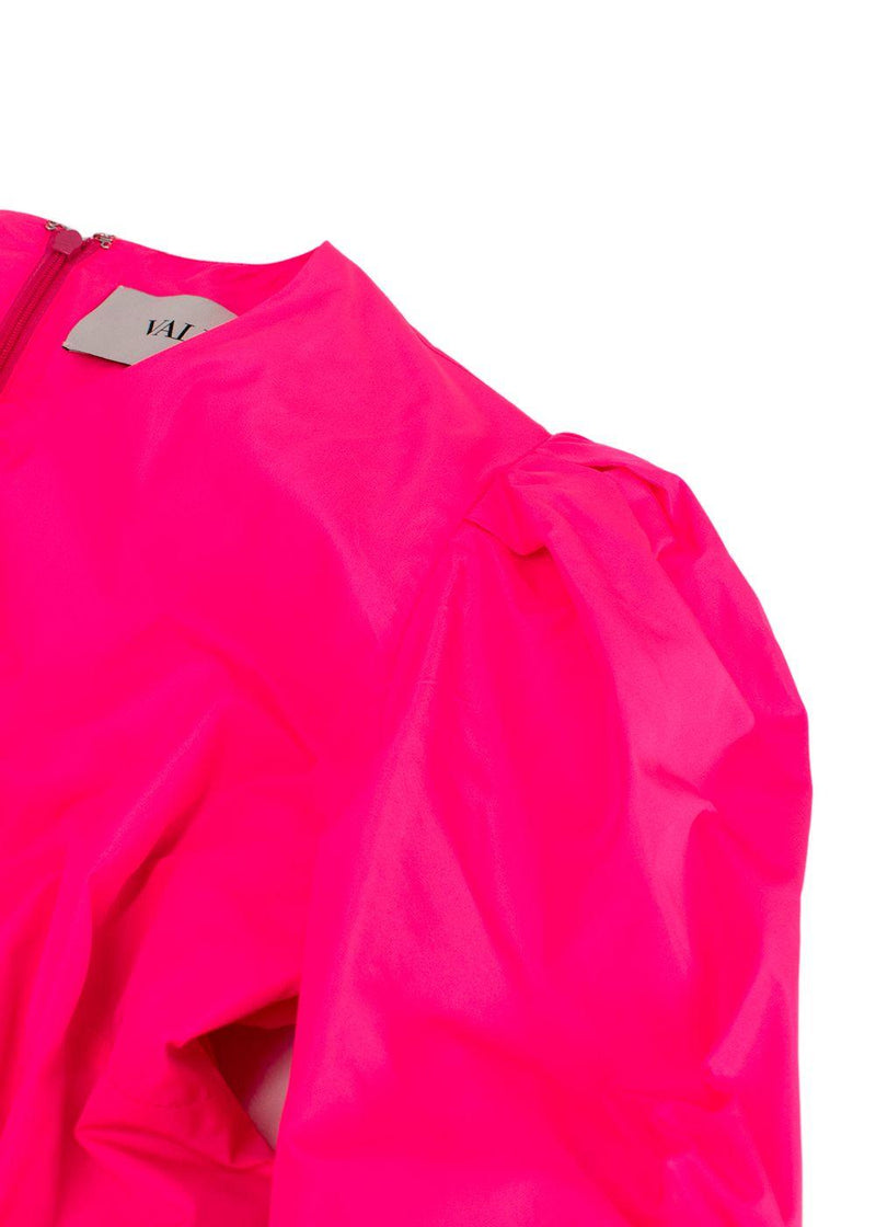 Valentino Neon Pink Satin Mini Dress