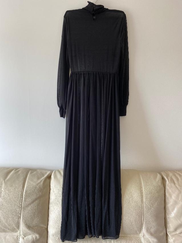 Diane Von Furstenberg Black Crepe Chiffon Dress