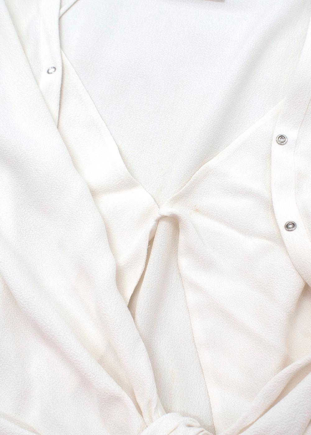 White Twist Placket Tunic Dress