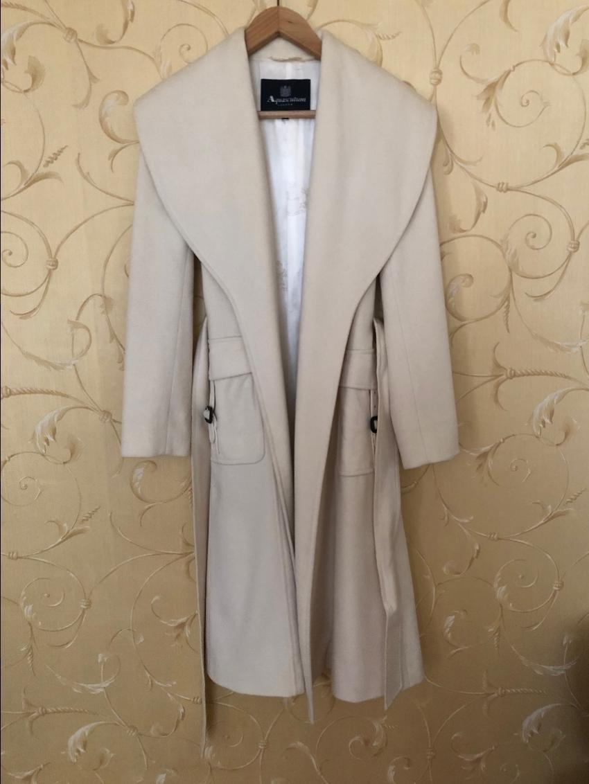 Aquascutum Wool Wrap Coat with Oversize Collar