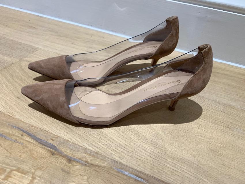 Gianvito Rossi Plexi Kitten Heel Pumps