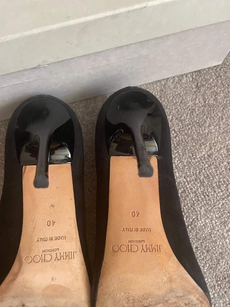 Jimmy Choo Black Suede Abel Heels