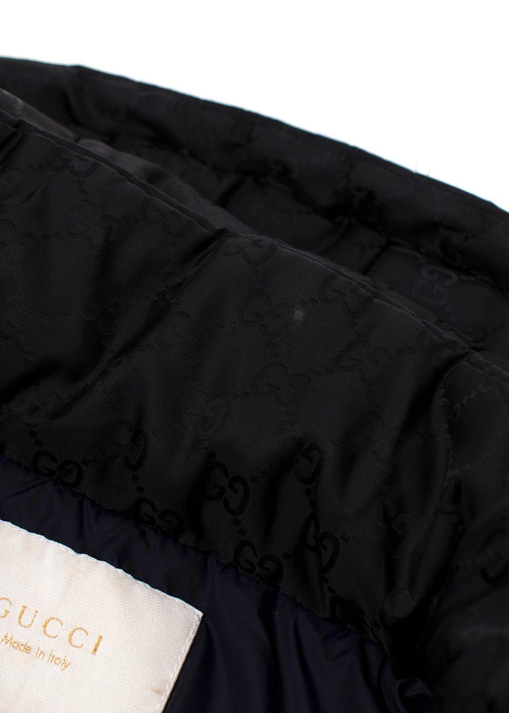 Gucci Kids 12Y Black Monogram Logo Puffer Jacket