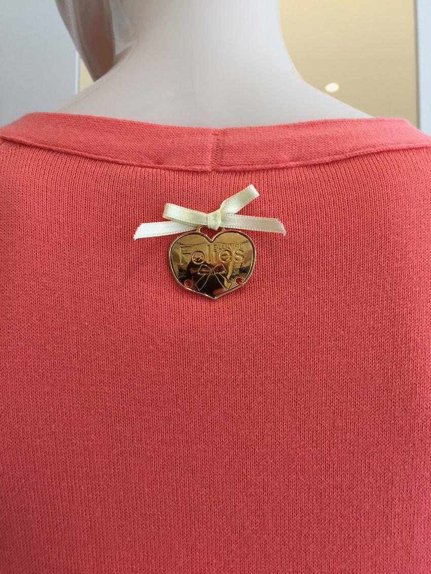 Blumarine Orange Short Sleeve Knit Cardigan