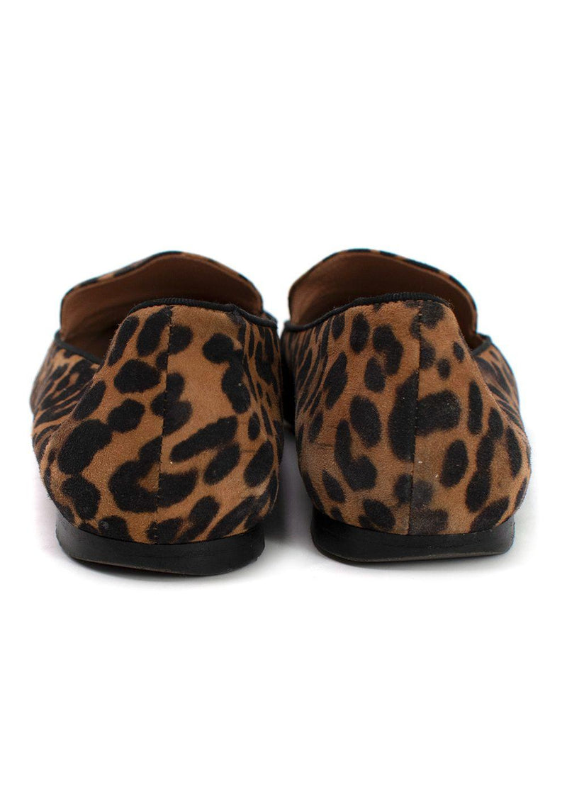Aquazzura Leopard Print Suede Loafers
