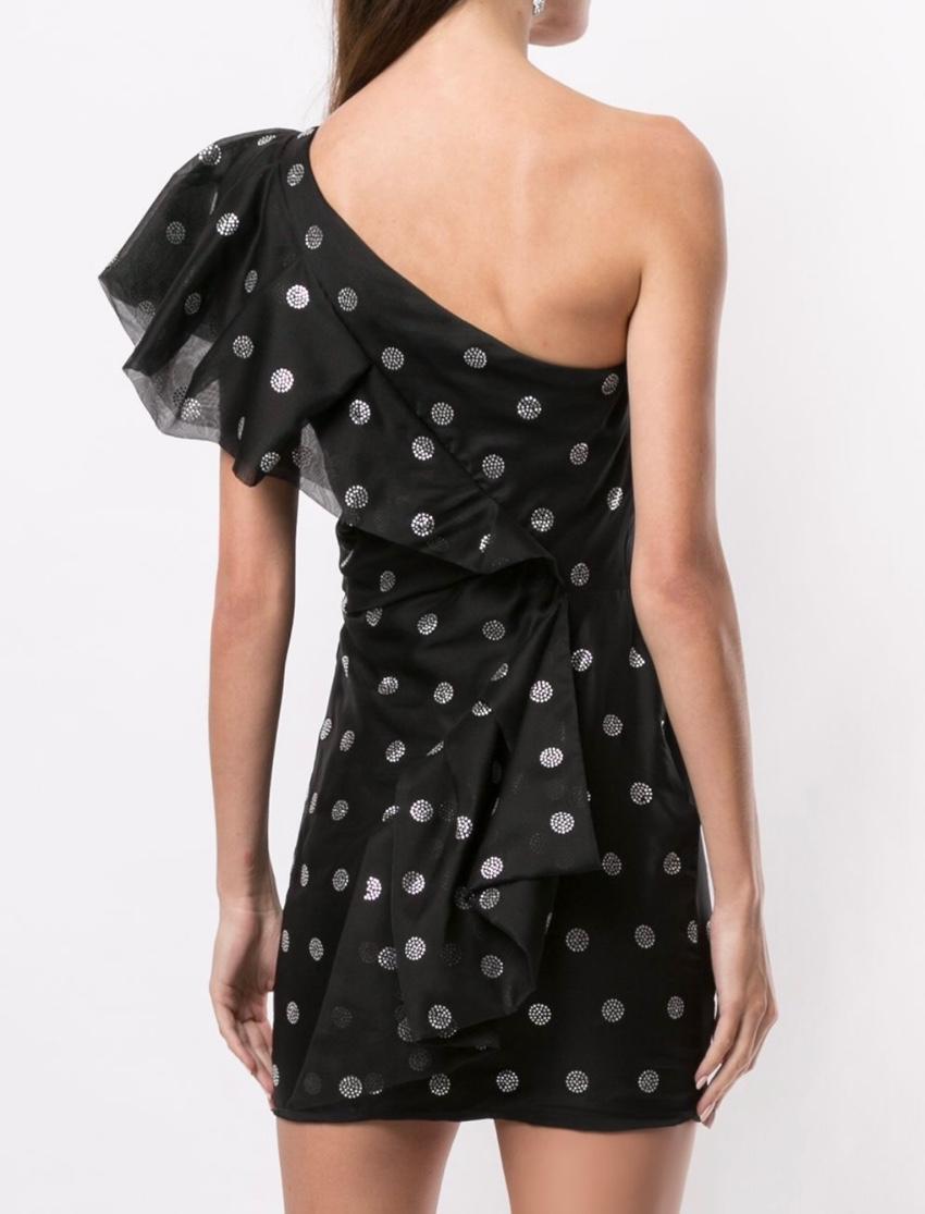 Alexandre Vauthier crystal polka-dot asymmetric mini dress