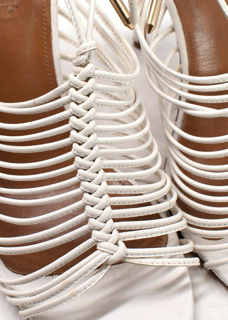 Aquazzura White Leather Nadja Heels