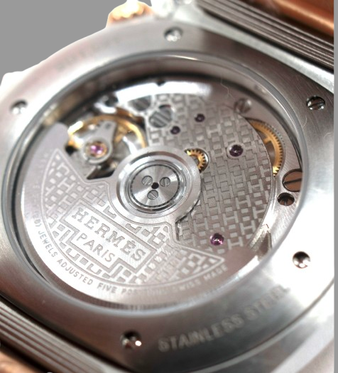 Hermes Large Cut Rose Gold Diamond  Watch 36mm