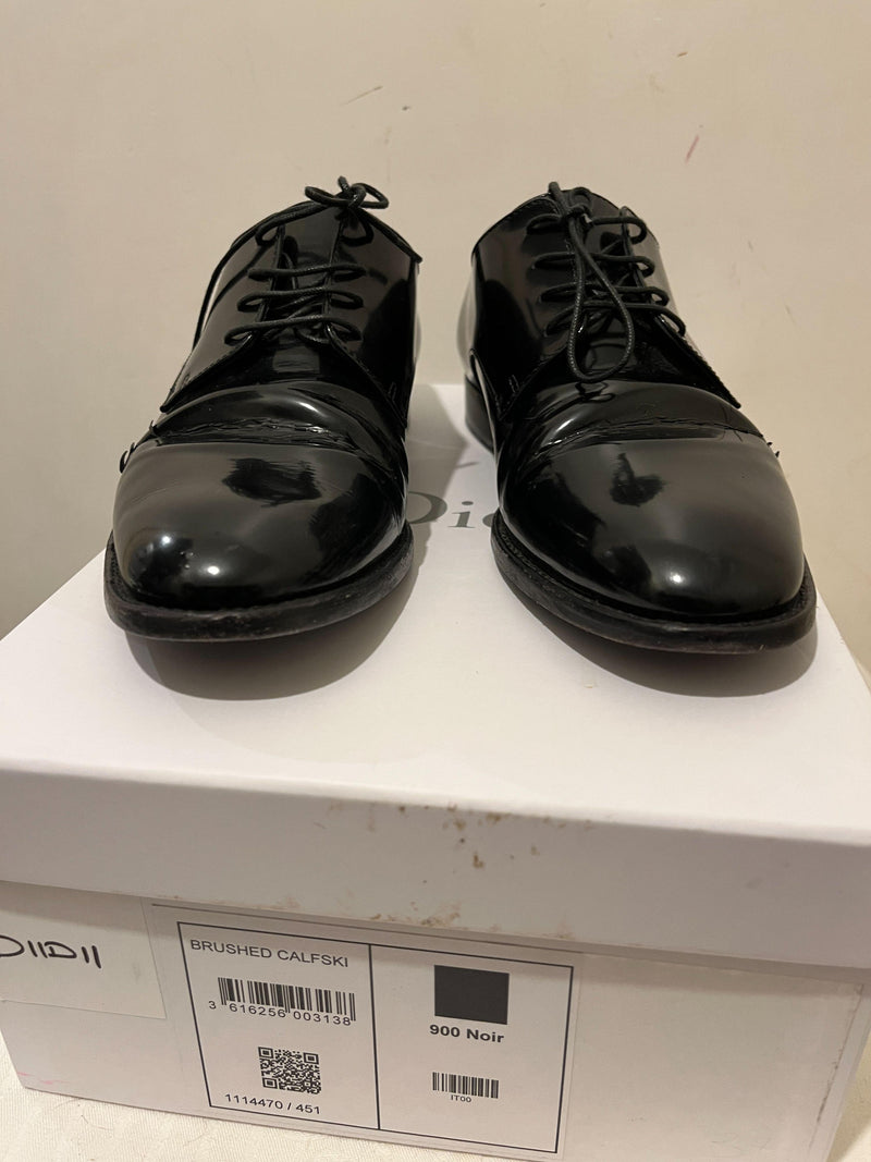 Brushed Calfskin Black Derby Shoes