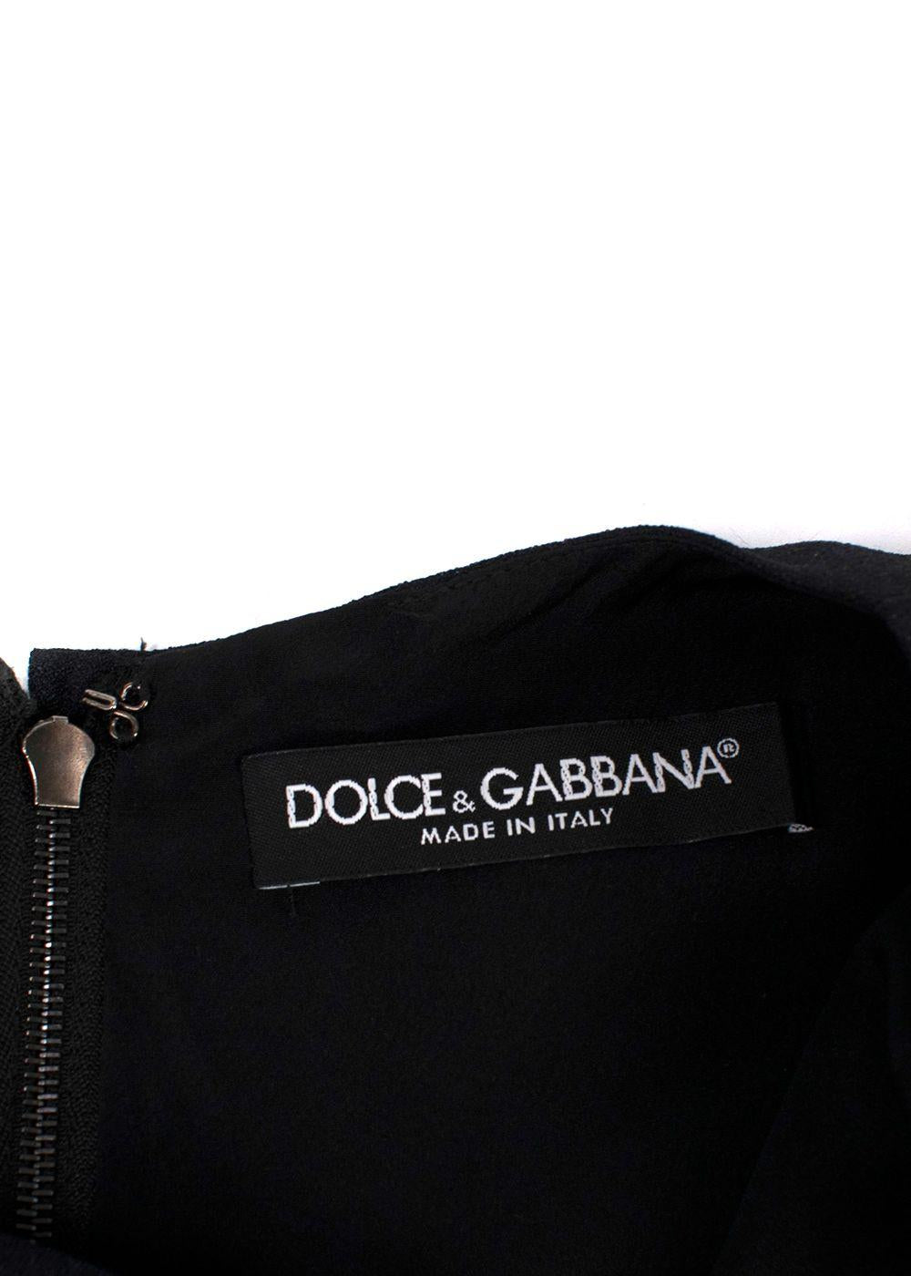 Dolce & Gabbana Black Floral Mini Dress