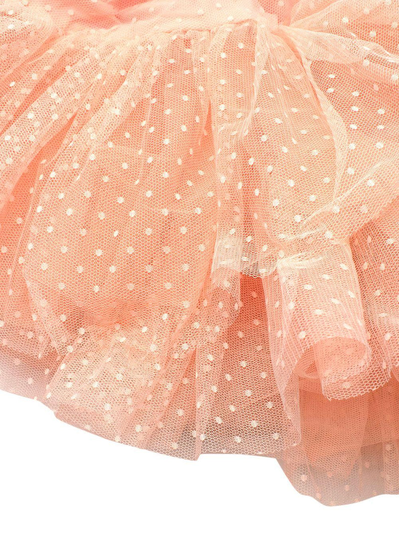 Pink Swiss Dot Tulle Cocktail Dress