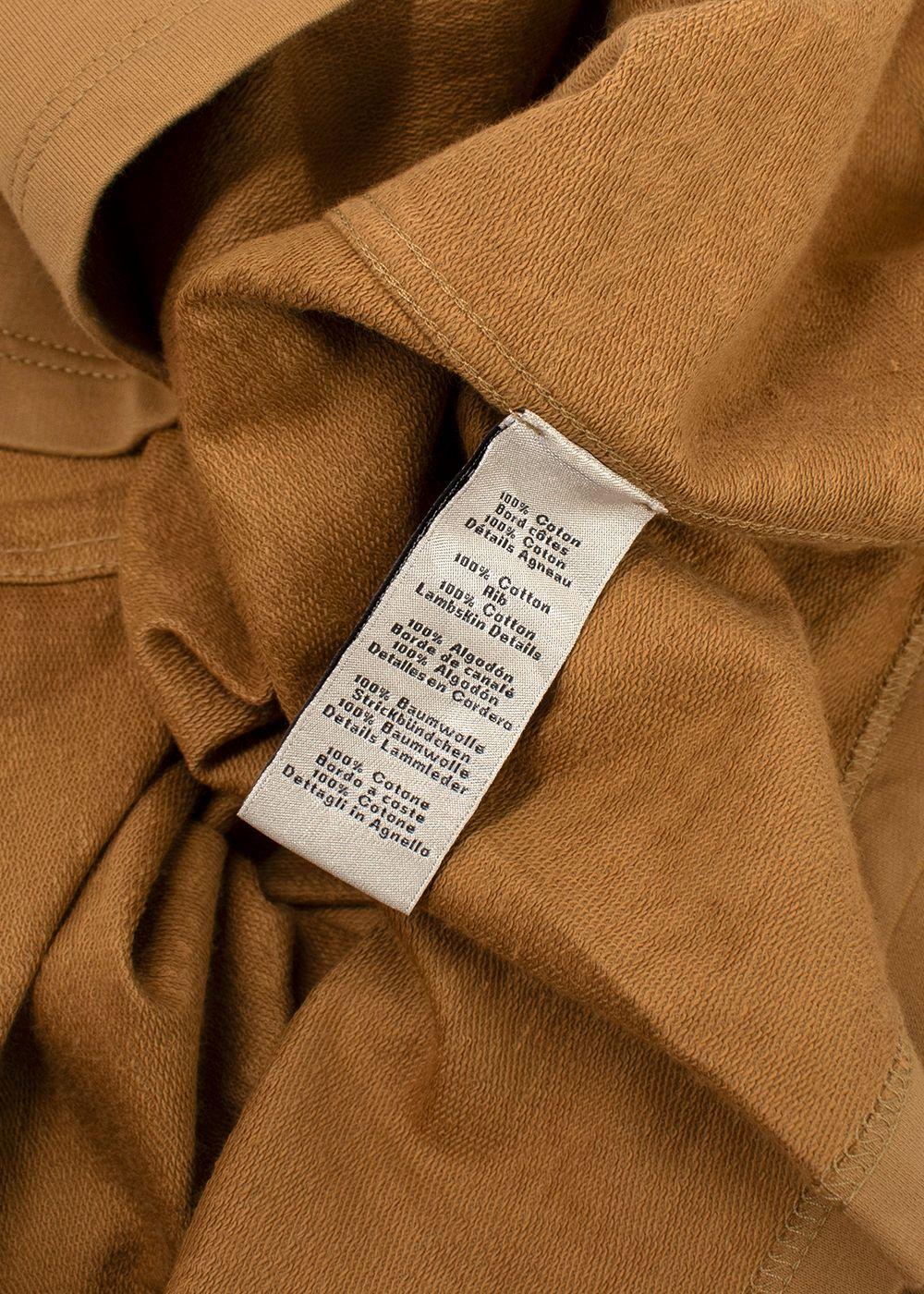 Hermes Mustard Cotton  T-Shirt with Leather Patch