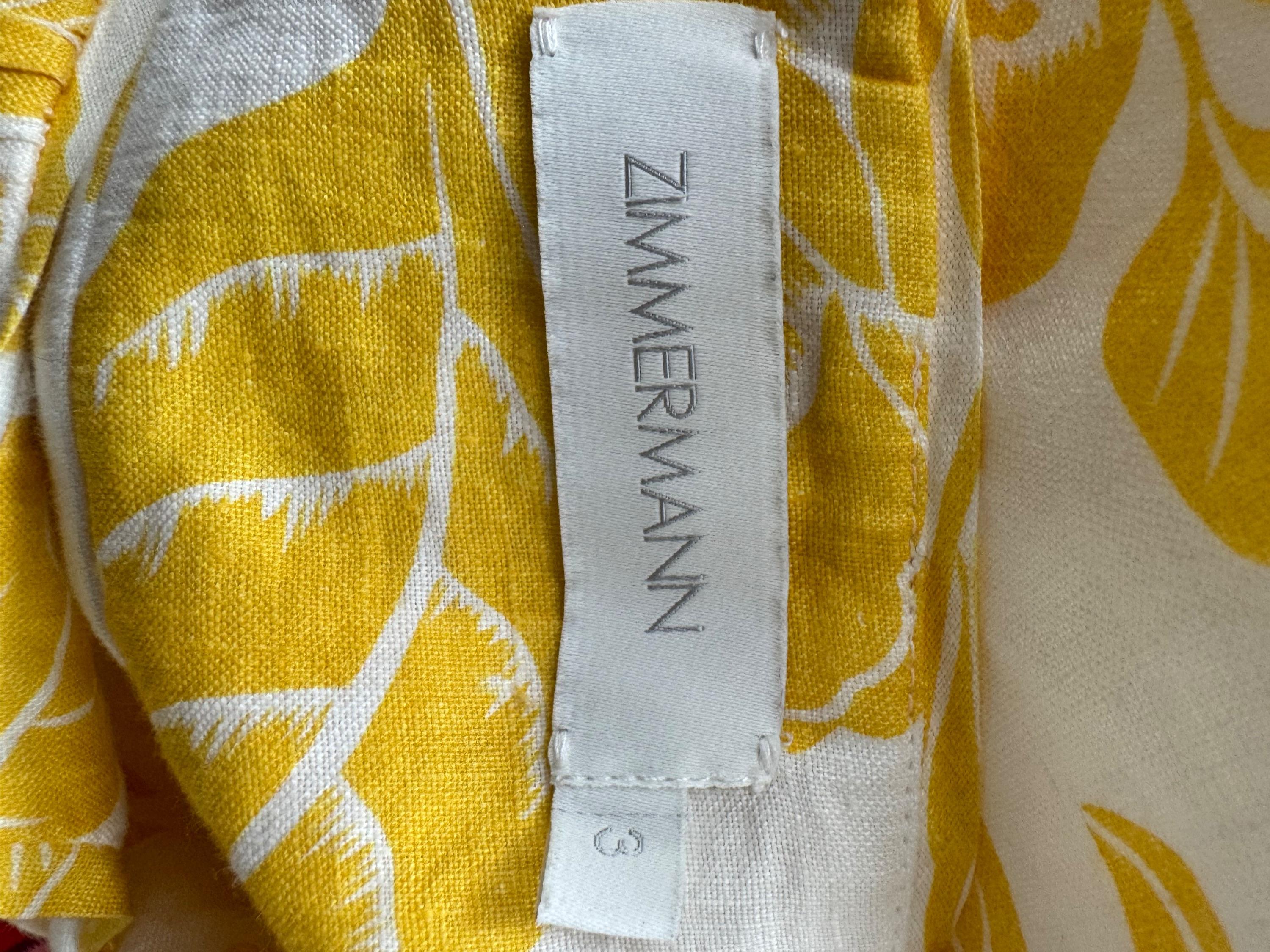 Zimmermann Yellow Bells Fit and Flare Mini Dress