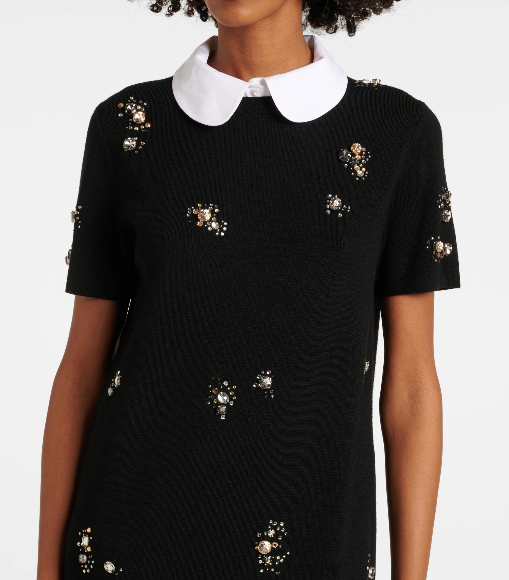 Tory Burch Embellished Wool-Blend Midi Dress