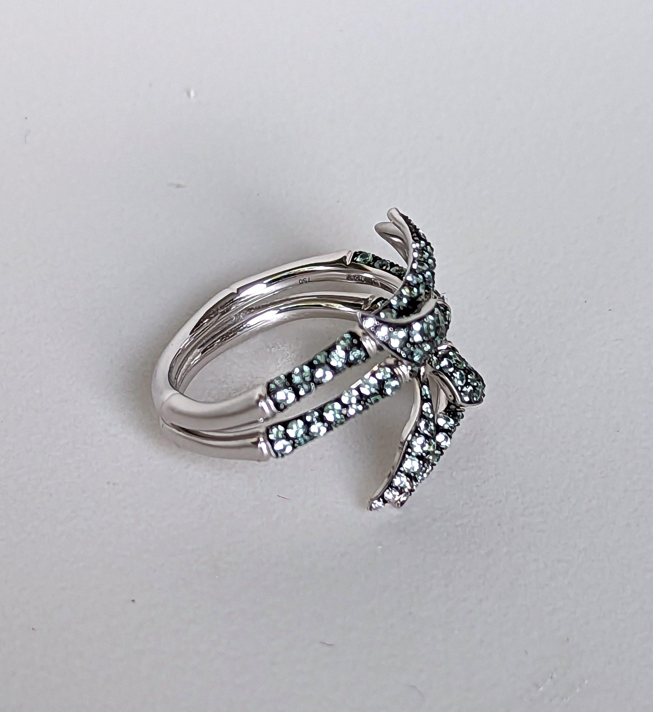 Atelier Swarovski x Stephen Webster Gold, Lab-Grown Diamond and Sapphire Bamboo Ring
