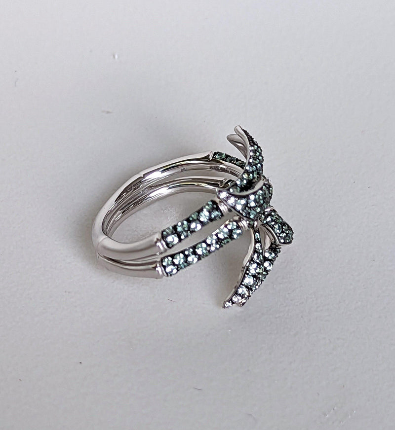 Atelier Swarovski x Stephen Webster Gold, Lab-Grown Diamond and Sapphire Bamboo Ring