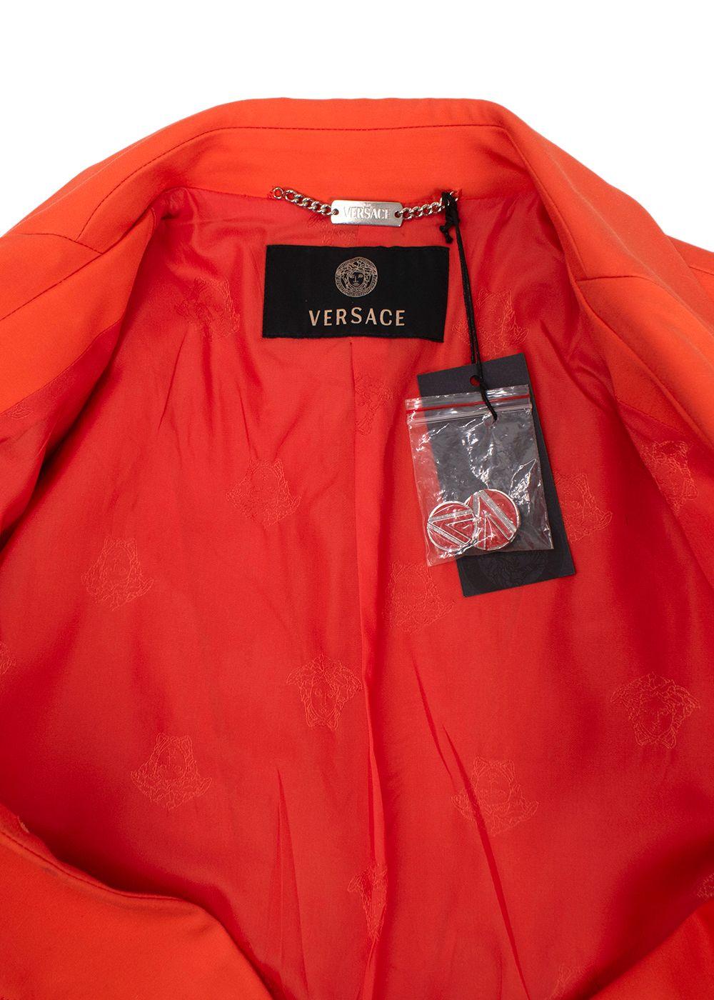 Versace Orange Single Breasted Blazer