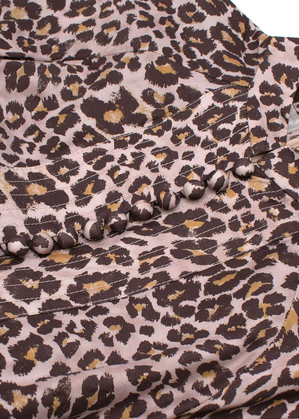 Zimmermann Leopard Print Silk Belted Midi Dress