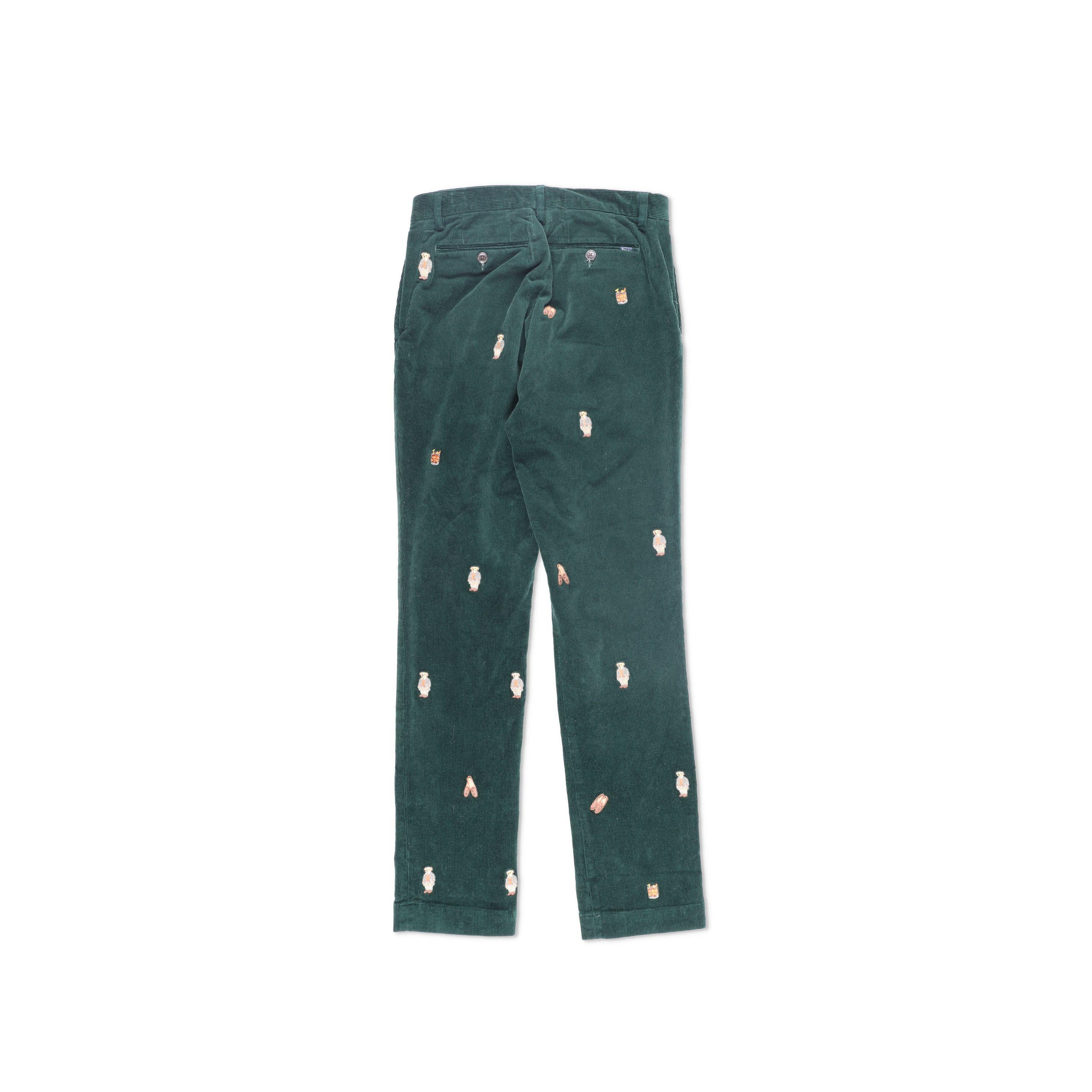 Polo Ralph Lauren Cotton Stretch Corduroy Embroidered Slim Fit Trousers
