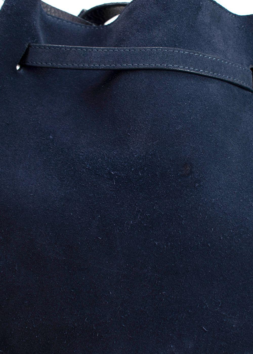Mansur Gavriel Navy Suede Bucket Bag