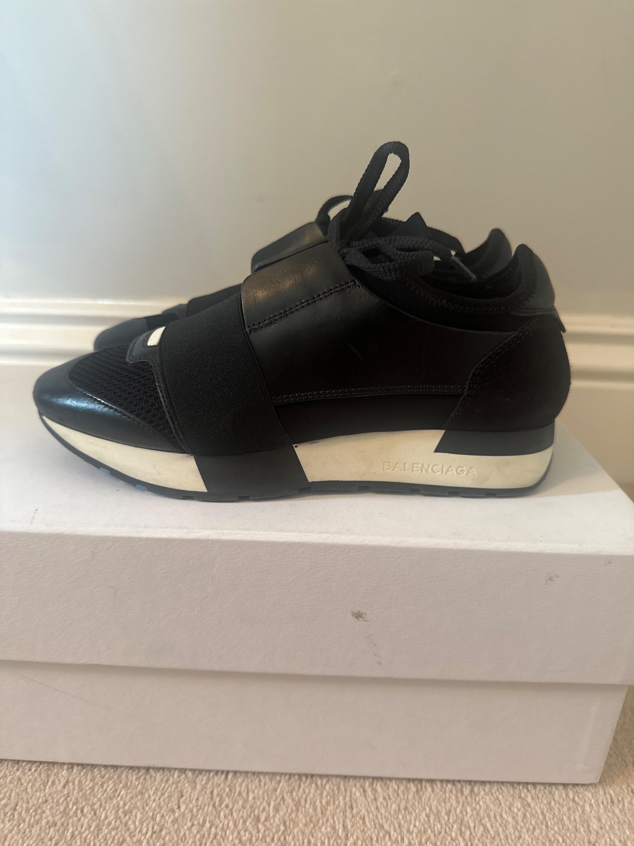 Balenciaga Black Race Runner Sneakers