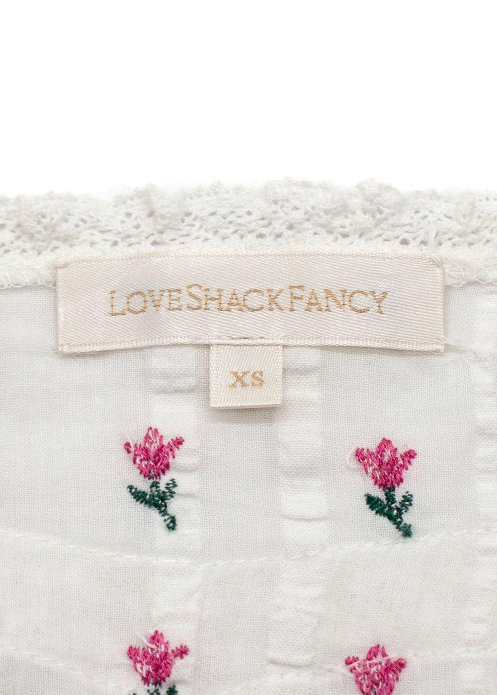 Love Shack Fancy White Floral Print Marissa Dress
