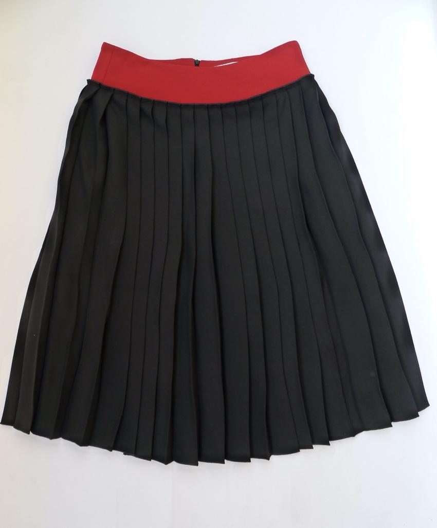 Victoria Beckham Colour-Block Pleated Midi Skirt
