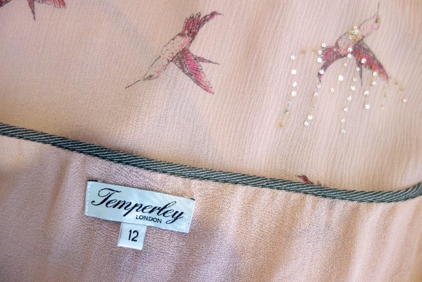 Temperley hummingbird-print wrap top