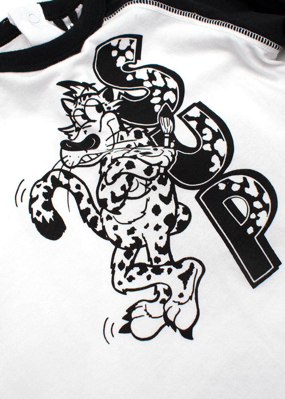 Kids 6M Black & White Graphic Leopard Long Sleeved  Top