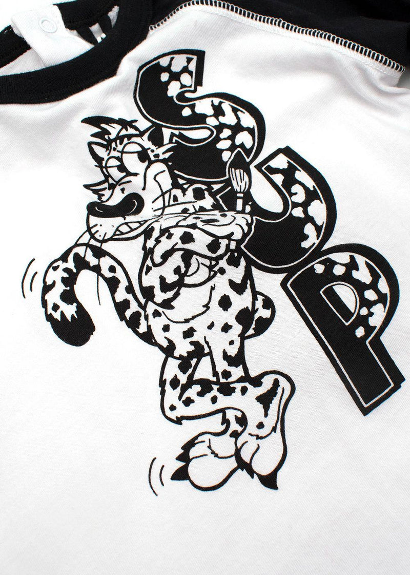 Kids 6M Black & White Graphic Leopard Long Sleeved  Top