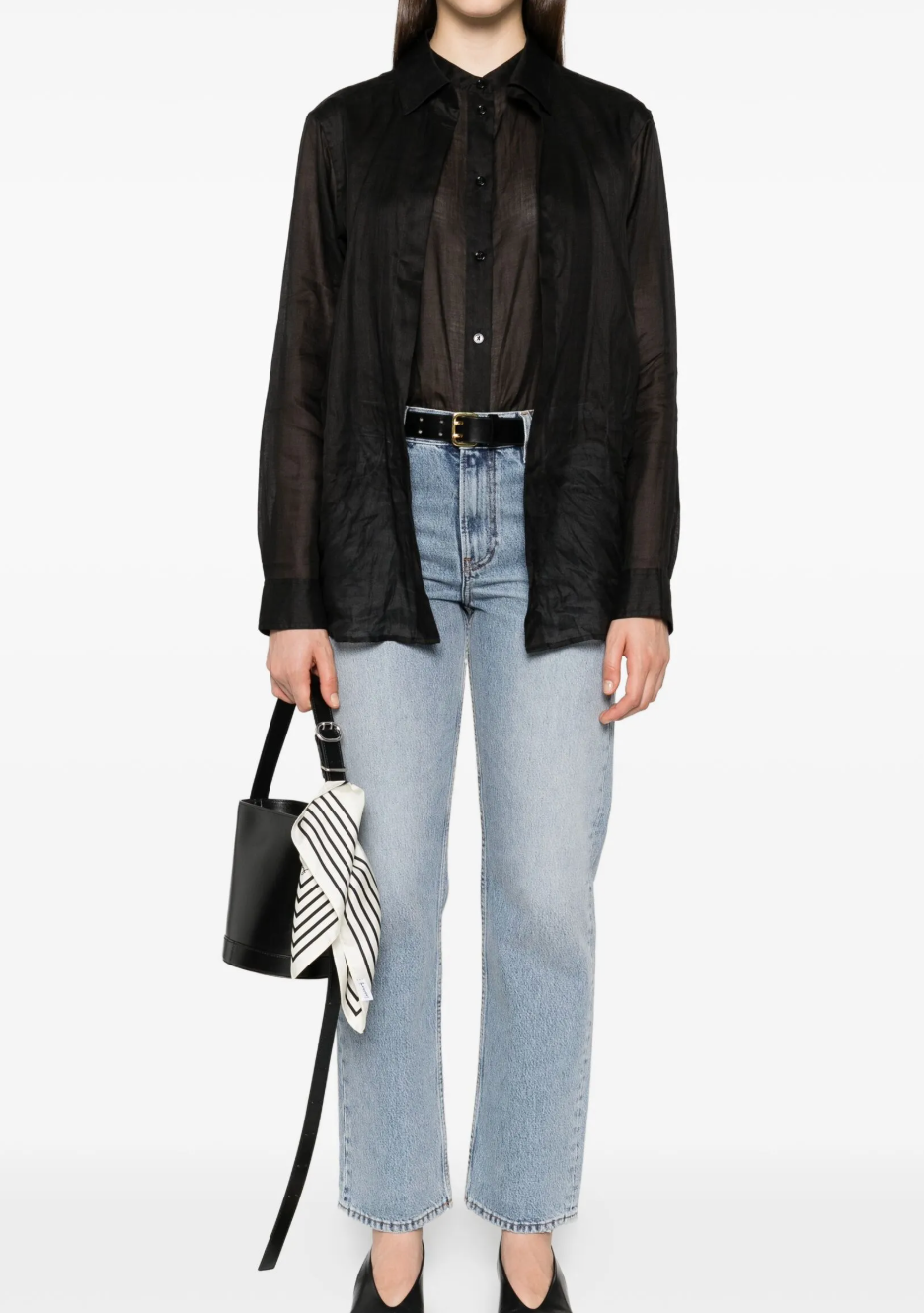Toteme Blue Organic Denim Straight Low-Rise Jeans